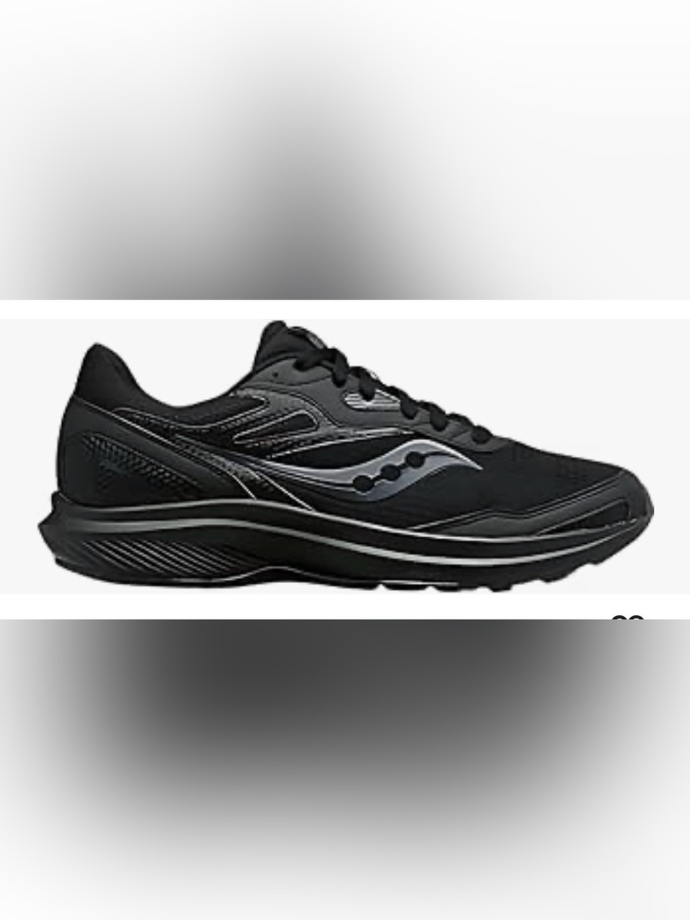 Saucony Men's Cohesion 16 Black Athletic Running Shoe with Silver Accents